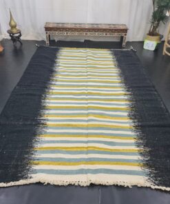 Black And Yellow Striped Carpet