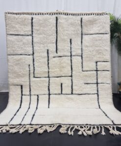 White And Black Striped Rug