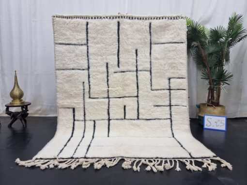 White And Black Striped Rug