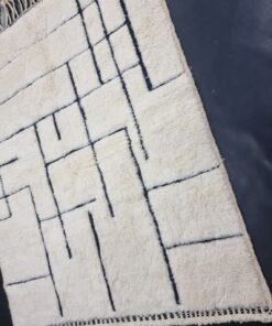 White And Black Striped Rug