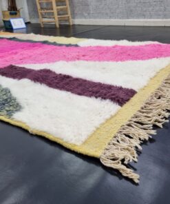 Abstract Pink And White Rug
