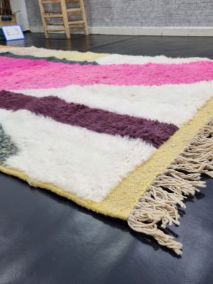 Abstract Pink And White Rug