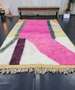 Abstract Pink And White Rug
