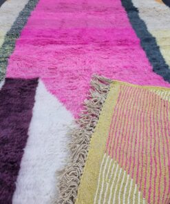 Abstract Pink And White Rug