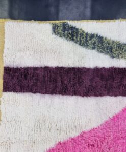 Abstract Pink And White Rug