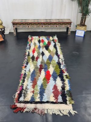 White And Green Vintage Rug