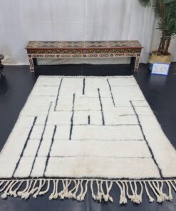 White And Black Striped Rug