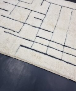 White And Black Striped Rug