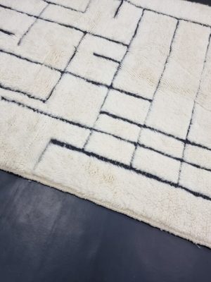White And Black Striped Rug