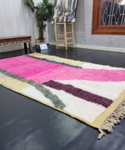 Abstract Pink And White Rug