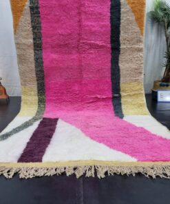 Abstract Pink And White Rug