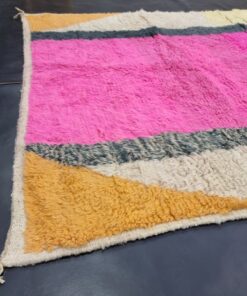 Abstract Pink And White Rug