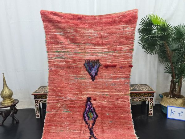 Faded Red Vintage Moroccan Rug