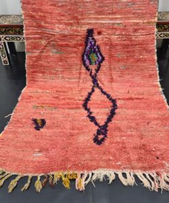 Faded Red Vintage Moroccan Rug