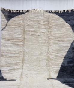 White And Black Wool Rug