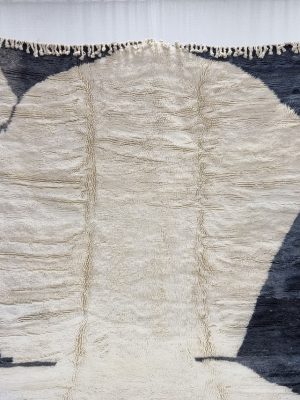 White And Black Wool Rug