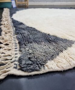 White And Black Wool Rug