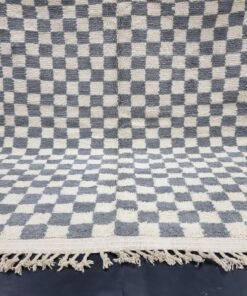 Gray And White Wool Rug