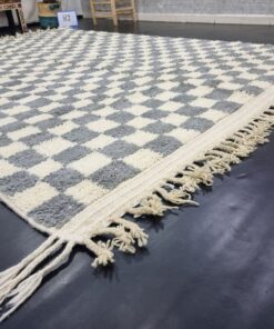 Gray And White Wool Rug