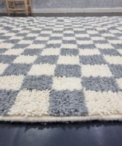 Gray And White Wool Rug