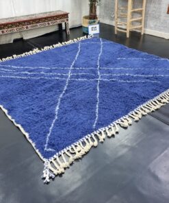 Dark Blue Geometric Rug