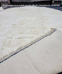 White And Black Wool Rug