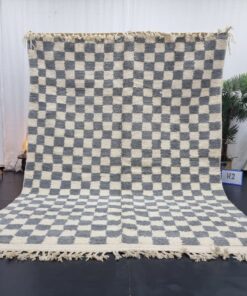 Gray And White Wool Rug