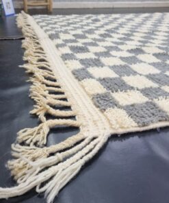 Gray And White Wool Rug