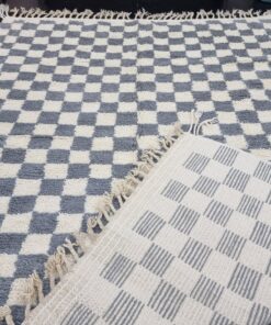 Gray And White Wool Rug