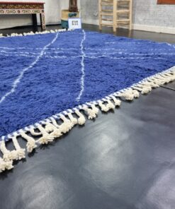 Dark Blue Geometric Rug