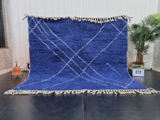 Dark Blue Geometric Rug