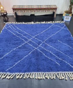 Dark Blue Geometric Rug