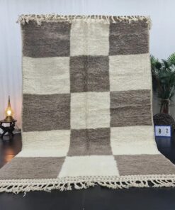 Brown and White Rug