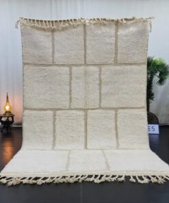 Checker Area White Rug