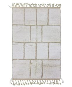 Checker Area White Rug