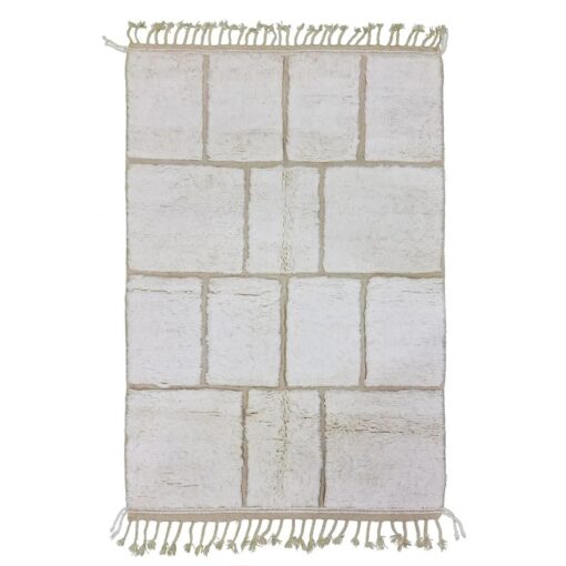 Checker Area White Rug