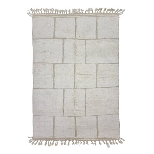 NUR – White Rug - Berber Beni Ourain Grid Rug