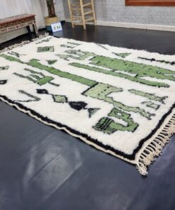 Mint Green And White Rug