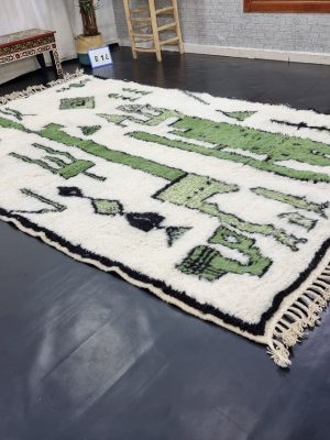 Mint Green And White Rug