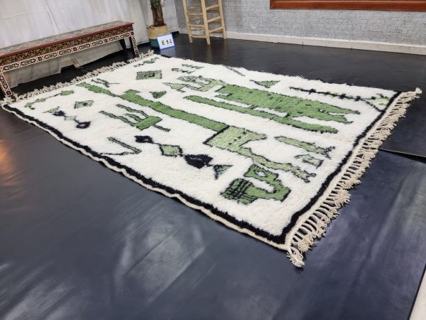 Mint Green And White Rug
