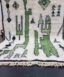 Mint Green And White Rug