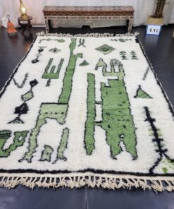 Mint Green And White Rug