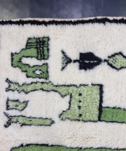 Mint Green And White Rug