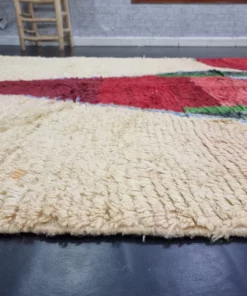 White And Red Wool Rug
