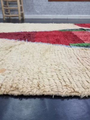 White And Red Wool Rug
