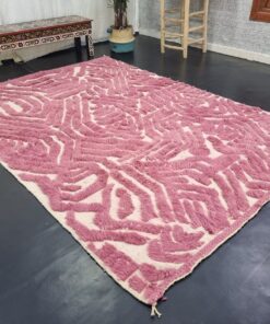 Bubblegum Pink And White Rug