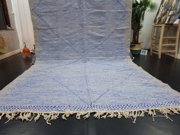 Blue And Light Gray Wool Rug