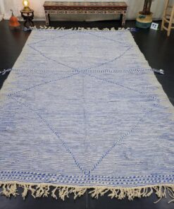 Blue And Light Gray Wool Rug