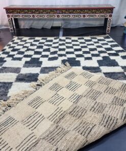 Tan and Black Tribal rug