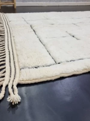 White And Black Wool Rug